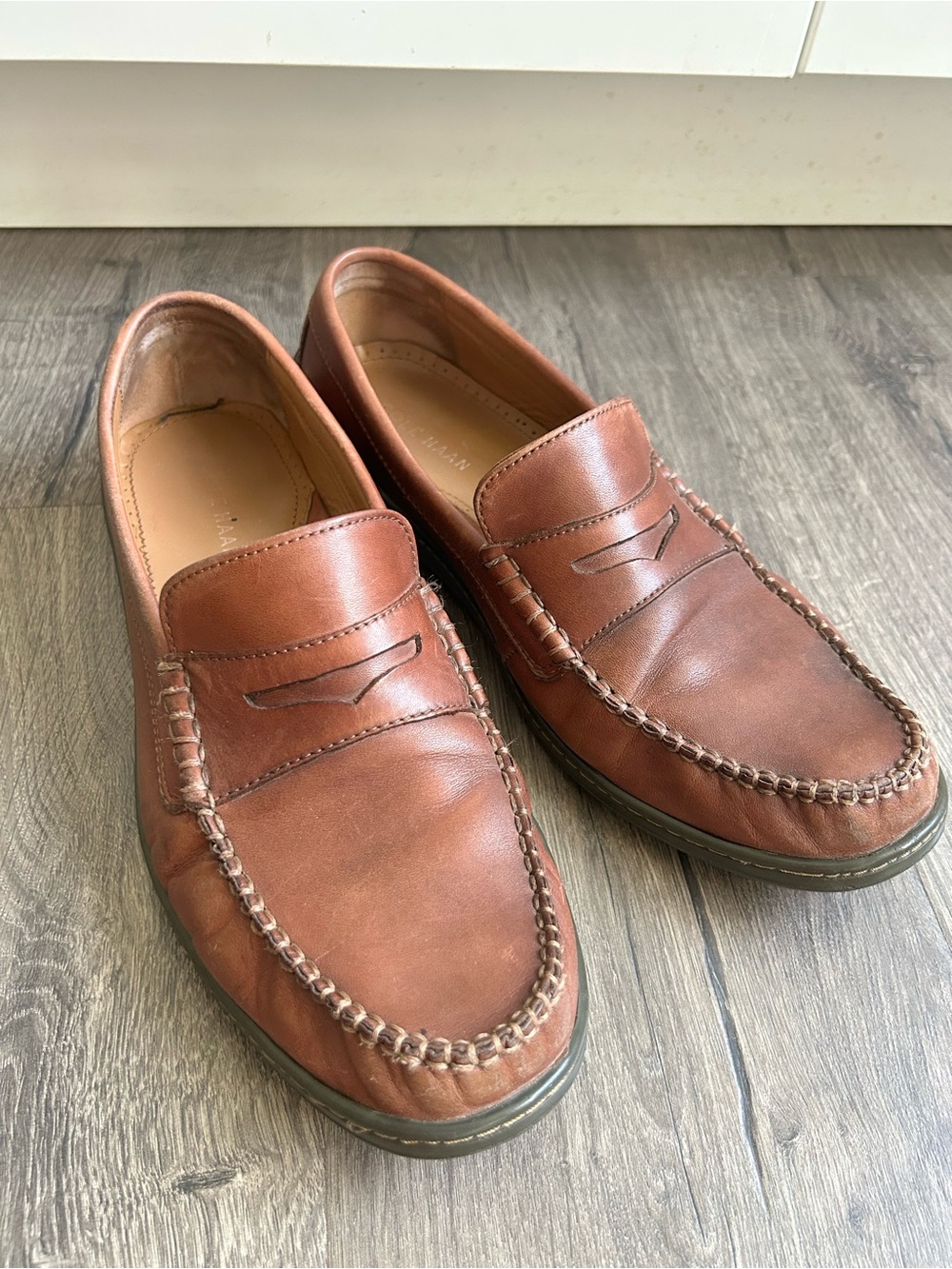 Cole Haan Brown Leather Penny-Style Loafers
